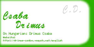 csaba drimus business card